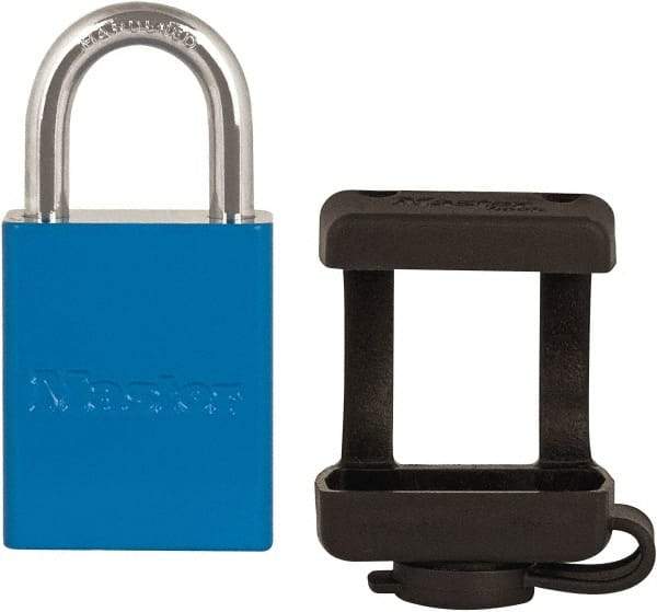 Master Lock - 1.84 Inch Long, Black, TPE Padlock Cover - Compatible with 1-1/2 Inch Wide Aluminum Bodied Padlocks and 1/4 Inch Shackle Diameter, Use with 6835 Series Master Lock and A1100 Series American Lock - All Tool & Supply