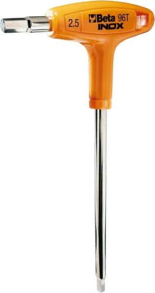 Beta - 4mm Hex, T-Handle Cushion Grip, Hex Key - 7" OAL, Stainless Steel, Metric System of Measurement - All Tool & Supply