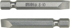 Irwin - 1.22mm Slotted Screwdriver Bit - 1/4" Hex Drive, 6" OAL - All Tool & Supply