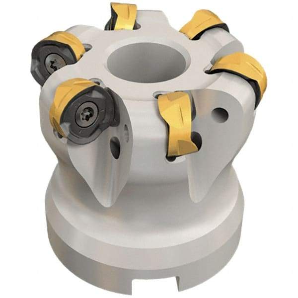 Iscar - 80mm Cut Diam, 6mm Max Depth, 27mm Arbor Hole, 8 Inserts, H606 RXCU 1206-AX.. Insert Style, Indexable Copy Face Mill - H606 FR-12 Cutter Style, 50mm High, Through Coolant, Series Helido - All Tool & Supply