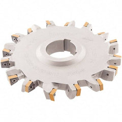 Iscar - Arbor Hole Connection, 0.56" Cutting Width, 1.075" Depth of Cut, 4" Cutter Diam, 1-1/4" Hole Diam, 10 Tooth Indexable Slotting Cutter - SDN-XN13 Toolholder, XNMU 13 Insert, Neutral Cutting Direction - All Tool & Supply