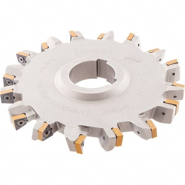 Iscar - Arbor Hole Connection, 3/4" Cutting Width, 1-3/4" Depth of Cut, 6" Cutter Diam, 1-1/2" Hole Diam, 14 Tooth Indexable Slotting Cutter - SDN-XN13 Toolholder, XNMU 13 Insert - All Tool & Supply