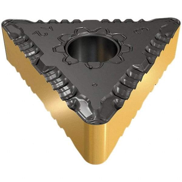 Iscar - TNMG332 F3P Grade IC8150 Carbide Turning Insert - TiCN/Al2O3/TiCN/TiN Finish, 60° Triangle, 3/8" Inscr Circle, 3/16" Thick, 1/32" Corner Radius - All Tool & Supply