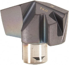 Iscar - Series ICM, 14mm Diam Grade IC907 140° Replaceable Drill Tip - Carbide, TiAlN/TiN Finish, 14 Seat Size - All Tool & Supply