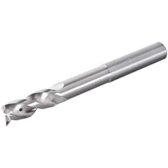 Iscar - 3 Flute Solid Carbide Roughing & Finishing Corner Radius End Mill - Uncoated, Straight Shank, 39° Helix, Non-Centercutting, Regular Length - All Tool & Supply