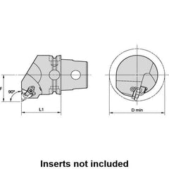 Kennametal - Insert Style LT 22NR, 50mm Head Length, Right Hand Cut, Internal Modular Threading Cutting Unit Head - System Size KM50TS, 35mm Center to Cutting Edge, Series LT Threading - All Tool & Supply