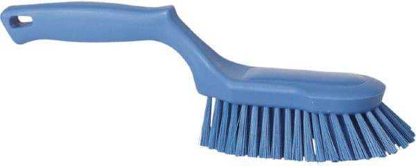 Vikan - 1-1/2" Bristle Length, Polyester Scrub Brush - 5-5/8" Long x 5" Wide Head, 13-1/2" OAL, Blue, Polypropylene Block - All Tool & Supply