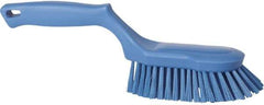 Vikan - 1-1/2" Bristle Length, Polyester Scrub Brush - 5-5/8" Long x 5" Wide Head, 13-1/2" OAL, Blue, Polypropylene Block - All Tool & Supply