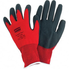 North - Size XL Work Gloves - Palm & Fingers Coated, Red/Black - All Tool & Supply