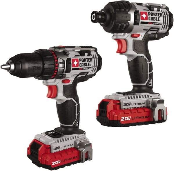 Porter-Cable - 20 Volt Cordless Tool Combination Kit - Includes 1/2" Drill/Driver & 1/4" Impact Driver, Lithium-Ion Battery Included - All Tool & Supply