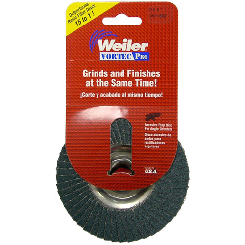 ‎4″ Vortec Pro Abrasive Flap Disc, Aluminum Backing, 80Z, 5/8″-11 UNC Nut, Retail Pack - All Tool & Supply