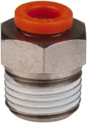 SMC PNEUMATICS - 5/32" OD, 1/8 NPT, Brass/Polybutylene Push-to-Connect Male Connector - 145 Max psi - All Tool & Supply