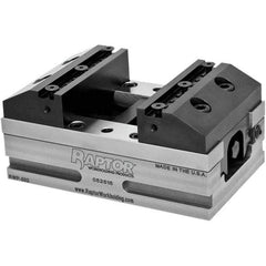 Raptor Workholding - 4" Jaw Width, 2" Throat Depth, Manual Precision Self Centering Vise - 3.937" OAW x 6.94" OAL x 2.971" OAH - All Tool & Supply