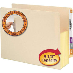 SMEAD - 12-3/8 x 9-1/2", Letter Size, Manila, Expansion Folders - Straight Tab Cut Location - All Tool & Supply