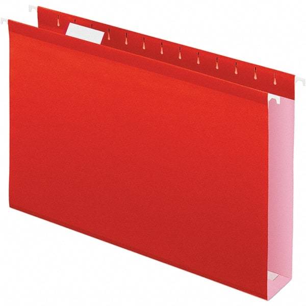 Pendaflex - 8-1/2 x 14", Legal, Red, Hanging File Folder - 11 Point Stock, 1/5 Tab Cut Location - All Tool & Supply