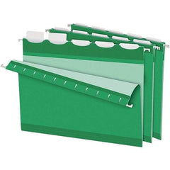 Pendaflex - 8-1/2 x 11", Letter Size, Bright Green, Hanging File Folder - 11 Point Stock, 1/5 Tab Cut Location - All Tool & Supply