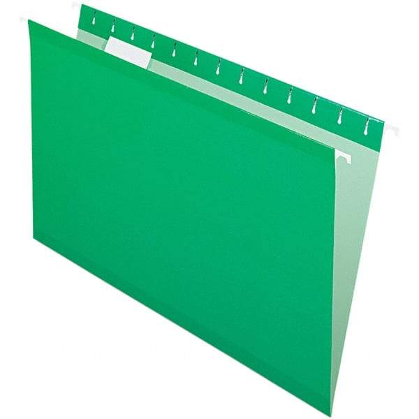 Pendaflex - 8-1/2 x 14", Legal, Bright Green, Hanging File Folder - 11 Point Stock, 1/5 Tab Cut Location - All Tool & Supply