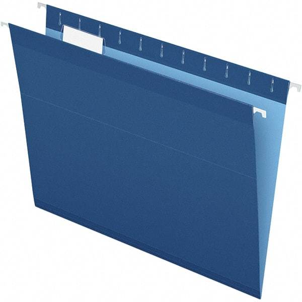 Pendaflex - 8-1/2 x 11", Letter Size, Navy, Hanging File Folder - 11 Point Stock, 1/5 Tab Cut Location - All Tool & Supply