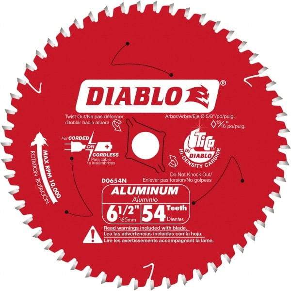 Freud - 6-1/2" Blade Diam, 56 Teeth, Carbide-Tipped Cold Saw Blade - 5/8" Arbor Hole Diam, 0.045" Blade Thickness - All Tool & Supply