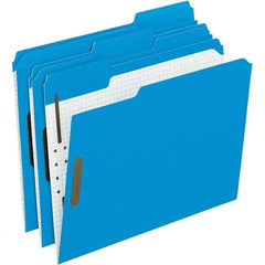 Pendaflex - 11-5/8 x 9-1/2", Letter Size, Blue, File Folders with Top Tab - 11 Point Stock, Assorted Tab Cut Location - All Tool & Supply