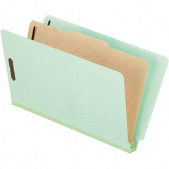 Pendaflex - 8-1/2 x 14", Legal, Pale Green, Classification Folders with End Tab Fastener - 25 Point Stock, End Tab Cut Location - All Tool & Supply