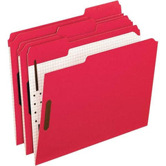 Pendaflex - 11-5/8 x 9-1/2", Letter Size, Red, File Folders with Top Tab - 11 Point Stock, Assorted Tab Cut Location - All Tool & Supply