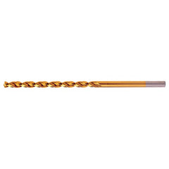 #43 RHS / RHC HSS-CO 8% (M42) 135 Degree Split Point Q-Cobalt Wide Land Parabolic Taper Length Drill - TiN