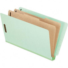 Pendaflex - 8-1/2 x 14", Legal, Pale Green, Classification Folders with End Tab Fastener - 25 Point Stock, End Tab Cut Location - All Tool & Supply