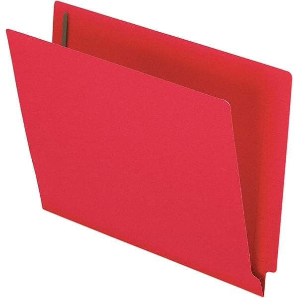 Pendaflex - 8-1/2 x 11", Letter Size, Red, File Folders with End Tab - 11 Point Stock, Straight Tab Cut Location - All Tool & Supply