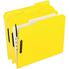 Pendaflex - 11-5/8 x 9-1/2", Letter Size, Yellow, File Folders with Top Tab - 11 Point Stock, Assorted Tab Cut Location - All Tool & Supply