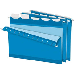 Pendaflex - 8-1/2 x 11", Letter Size, Blue, Hanging File Folder - 11 Point Stock, 1/5 Tab Cut Location - All Tool & Supply