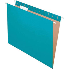 Pendaflex - 8-1/2 x 11", Letter Size, Teal, Hanging File Folder - 11 Point Stock, 1/5 Tab Cut Location - All Tool & Supply