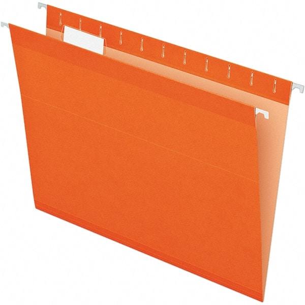 Pendaflex - 8-1/2 x 11", Letter Size, Orange, Hanging File Folder - 11 Point Stock, 1/5 Tab Cut Location - All Tool & Supply