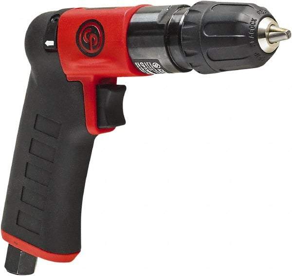 Chicago Pneumatic - 1/4" Reversible Keyless Chuck - Pistol Grip Handle, 2,800 RPM, 0.3 hp, 90 psi - All Tool & Supply