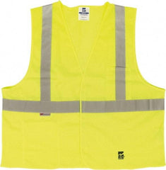 Viking - Size L/XL High Visibility Green Mesh Public Safety Vest - 43 to 46" Chest, ANSI 107-2015 Type R Class 2, Hook & Loop Closure, 2 Pockets, Polyester - All Tool & Supply