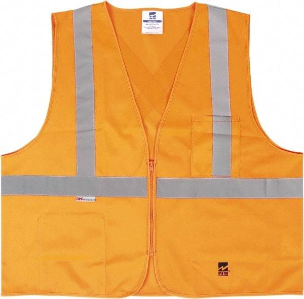 Viking - Size 4X/5XL High Visibility Orange Solid Public Safety Vest - 58 to 60" Chest, ANSI 107-2015 Type R Class 2, Zipper Closure, 2 Pockets, Polyester - All Tool & Supply