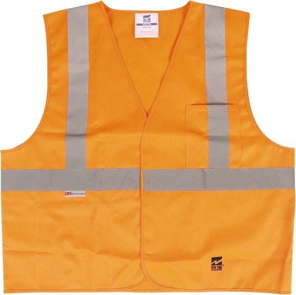 Viking - Size 2X/3XL High Visibility Orange Solid Public Safety Vest - 51 to 55" Chest, ANSI 107-2015 Type R Class 2, Hook & Loop Closure, 2 Pockets, Polyester - All Tool & Supply