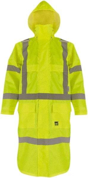 Viking - Size L, High Visibility Lime, Coat - 43" Chest, 2 Pockets, Detachable Hood, Hook & Loop Wrist - All Tool & Supply