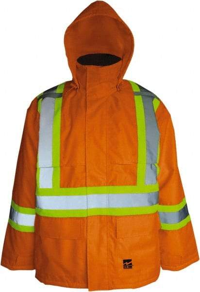 Viking - Size 2XL, High Visibility Orange, Cold Weather, Jacket - 51" Chest, 2 Pockets, Detachable Hood, Hook & Loop Wrist - All Tool & Supply