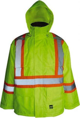 Viking - Size 2XL, High Visibility Lime, Cold Weather, Jacket - 51" Chest, 2 Pockets, Detachable Hood, Hook & Loop Wrist - All Tool & Supply