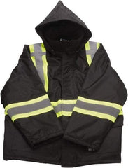 Viking - Size 2XL, Black, Cold Weather Jacket - 51" Chest, 2 Pockets, Detachable Hood, Hook & Loop Wrist - All Tool & Supply