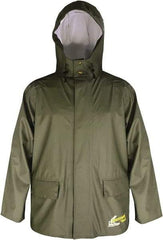 Viking - Size 4XL, Moss Green, Waterproof Jacket - 58" Chest, 2 Pockets, Detachable Hood, Snap at Wrist - All Tool & Supply