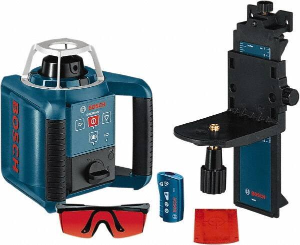 Bosch - 1,000' Measuring Range, 1/8" at 100' Accuracy, Self-Leveling Horizontal & Vertical Rotary Laser - ±5° Self Leveling Range, 1 Beam, 2-D Battery Included - All Tool & Supply