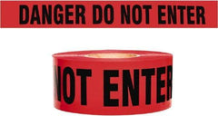 NMC - 135' Long x 3" Wide Roll, 100% Cotton, Red Barricade Tape - Message: Caution - Do Not Enter - All Tool & Supply