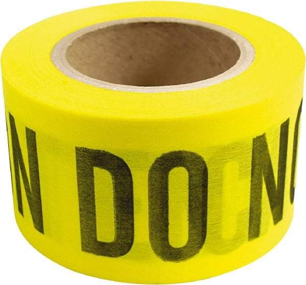 NMC - 135' Long x 3" Wide Roll, 100% Cotton, Yellow Barricade Tape - Message: Caution - Do Not Enter - All Tool & Supply