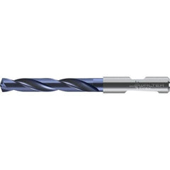 Walter-Titex - 4.8mm 140° Solid Carbide Jobber Drill - TiAlN Finish, Right Hand Cut, Spiral Flute, Round with Flats Shank, 82mm OAL - All Tool & Supply