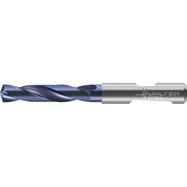 Walter-Titex - 8.5mm 140° Solid Carbide Screw Machine Drill Bit - Right Hand Cut, 47mm Flute Length, 89mm OAL, Straight Shank with Weldon Flat - All Tool & Supply