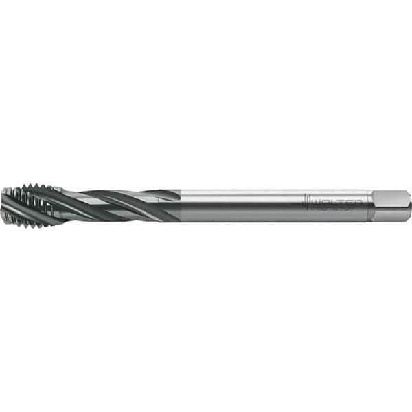 Walter-Prototyp - M16x2.00 Metric 4 Flute 6HX Semi-Bottoming Spiral Flute Tap - High Speed Steel, TiCN Finish, 110mm OAL, Right Hand Flute, Right Hand Thread, Series TC121 - All Tool & Supply