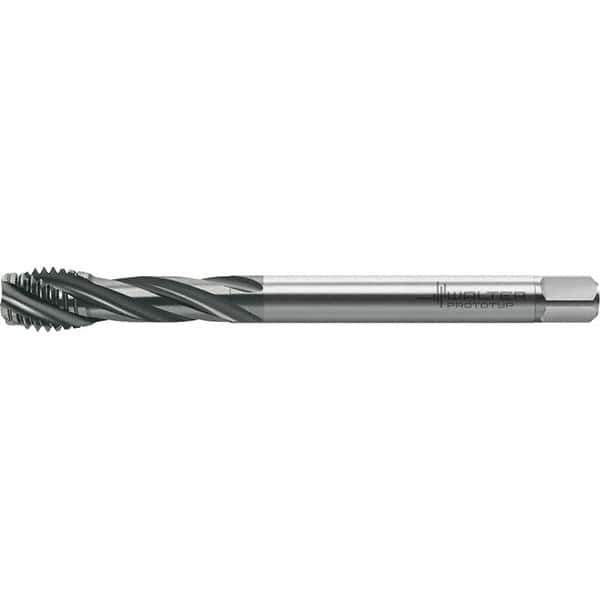 Walter-Prototyp - M12x1.75 Metric 4 Flute 6HX Semi-Bottoming Spiral Flute Tap - High Speed Steel, TiAlN Finish, 110mm OAL, Right Hand Flute, Right Hand Thread, Series TC121 - All Tool & Supply