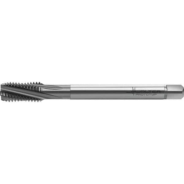 Walter-Prototyp - M14x2.00 Metric 4 Flute 6HX Semi-Bottoming Spiral Flute Tap - High Speed Steel, TiCN Finish, 110mm OAL, Right Hand Flute, Right Hand Thread, Series TC122 - All Tool & Supply